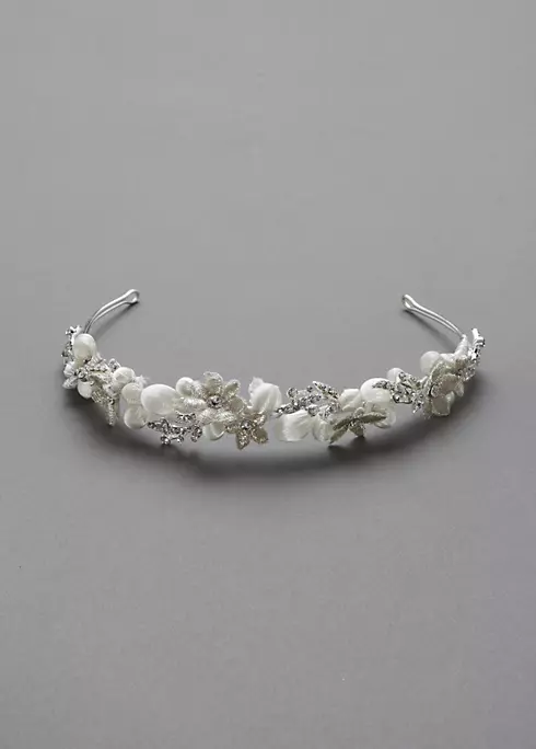 Embellished Headband with Flowers and Crystals Image 1