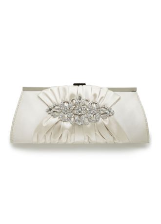 Satin Clutch with Large Scroll Ornament Image