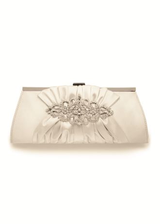 Satin Clutch with Large Scroll Ornament Image