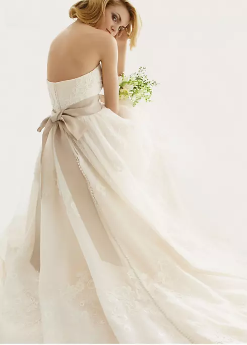 Melissa Sweet Satin Organza and Lace Wedding Dress Image 2