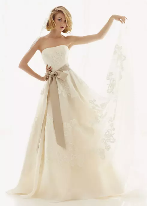 Melissa Sweet Satin Organza and Lace Wedding Dress Image 1