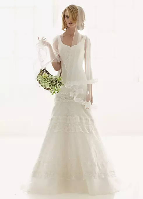 Melissa Sweet Organza Lace and Satin Wedding Dress Image 4
