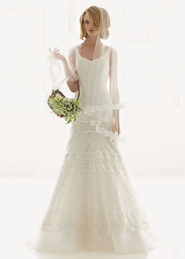 Melissa Sweet Organza Lace and Satin Wedding Dress Image 5