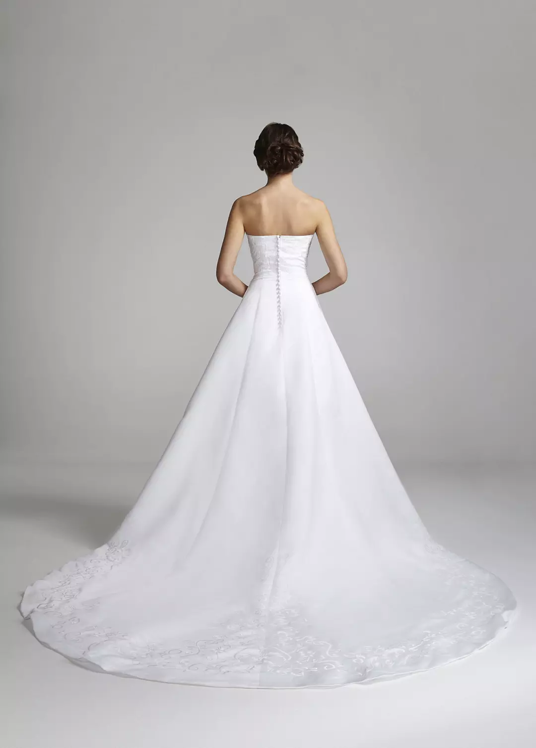 A-line Split Front Wedding Dress with Beading  Image 2