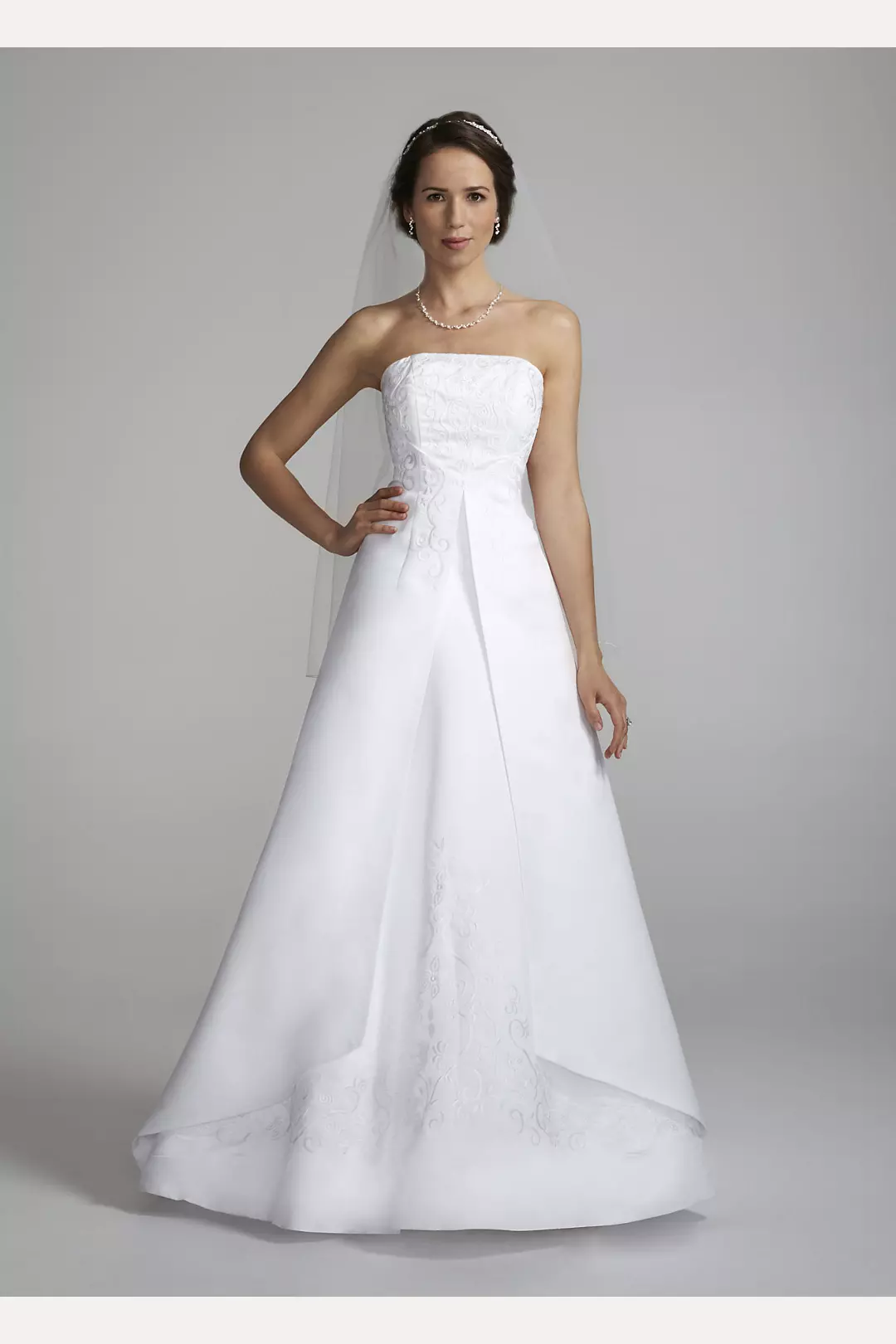 Strapless A-line Split Front Gown with Beading Image