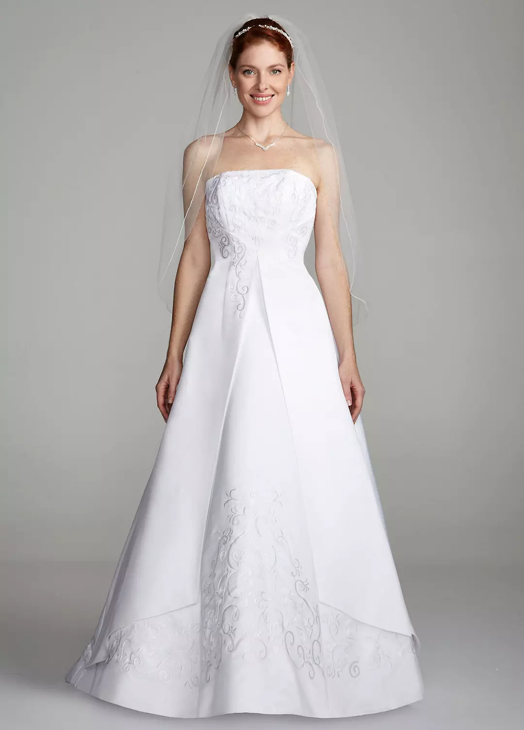 A-line Split Front Wedding Dress with Beading  Image