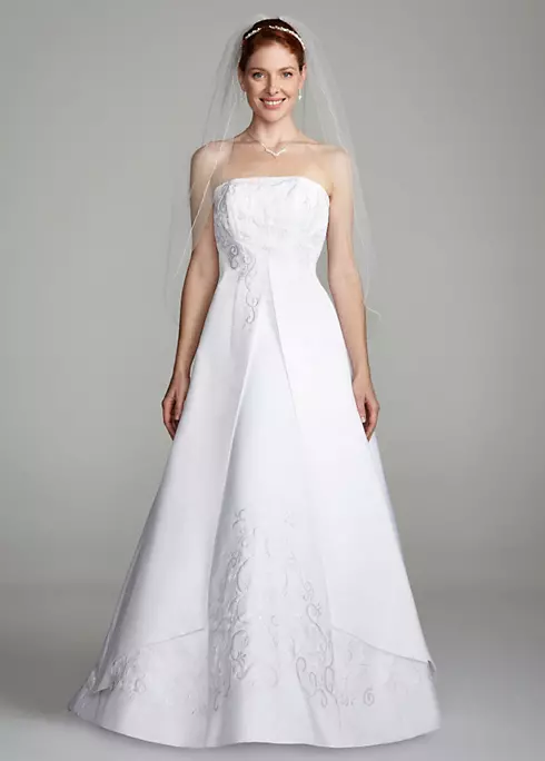 A-line Split Front Wedding Dress with Beading  Image 1