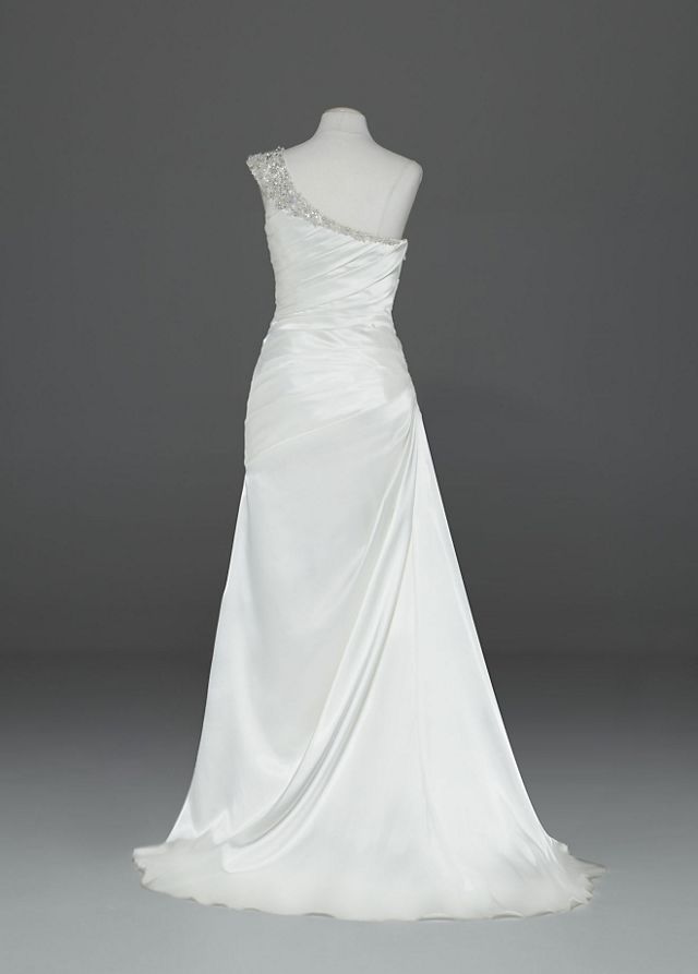 Soft Gown with Ruched Bodice and Embellished Strap Image 4