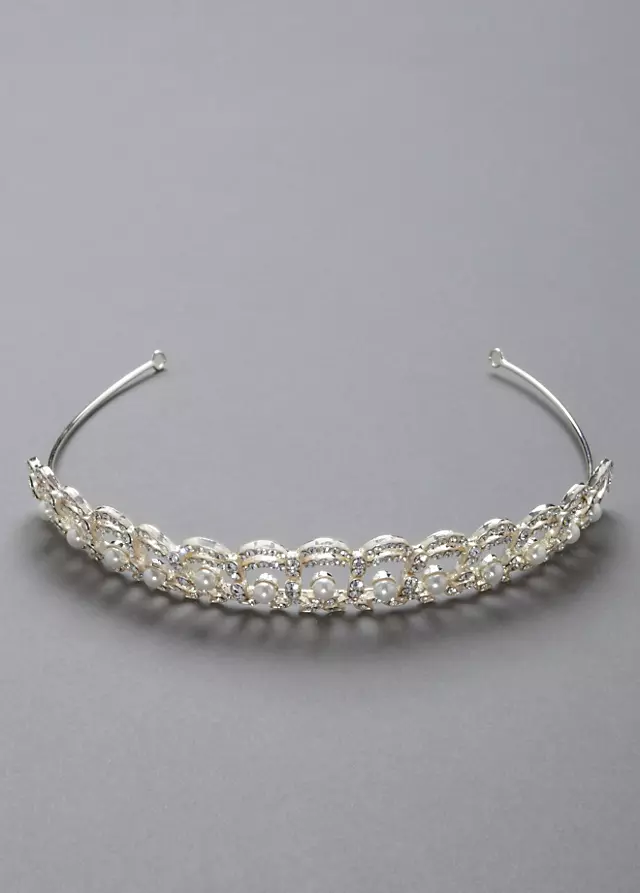 Crystal and Pearl Accented Tiara  Image