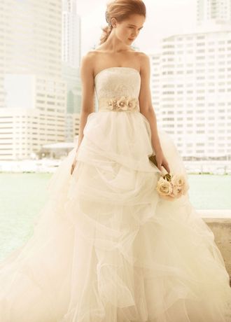 White by Vera Wang Lace and Tulle Wedding Dress | David's Bridal