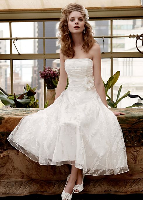 Short Printed Organza Gown with Floral Sash Image 3