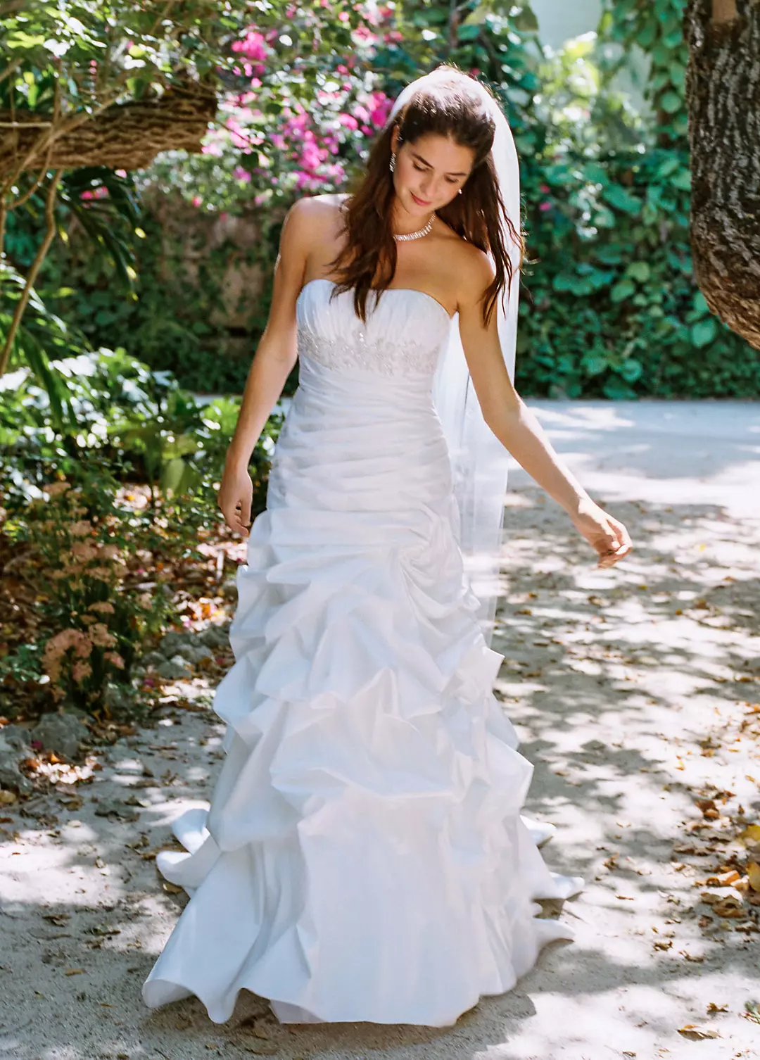 Strapless Taffeta Gown with Pick Up Swirl Skirt Image