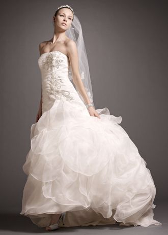 Organza Drop Waist Wedding Dress with Beading | David's Bridal