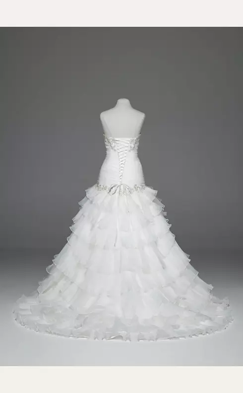 Pleated Wedding Dress with Tiers and Lace-Up Back  Image 2