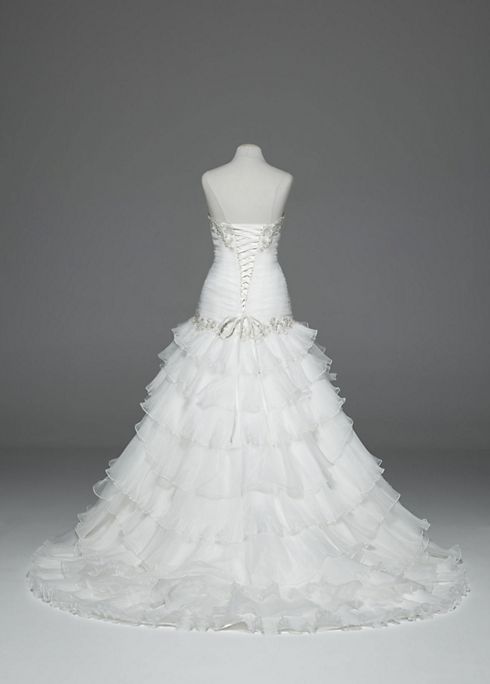Pleated Ball Gown with Lace-Up Back Image 2