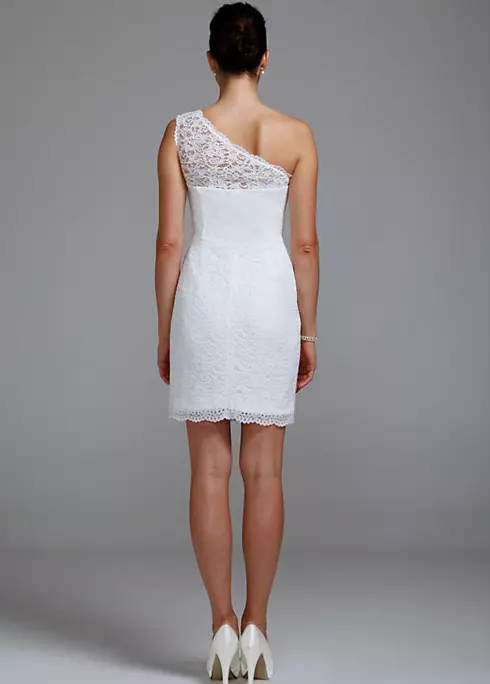 One Shoulder Lace Dress with Corset Bodice Image 2