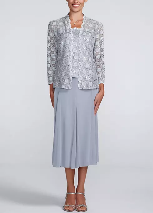 Lace Jacket with Sheer Matte Jersey Skirt Image 1