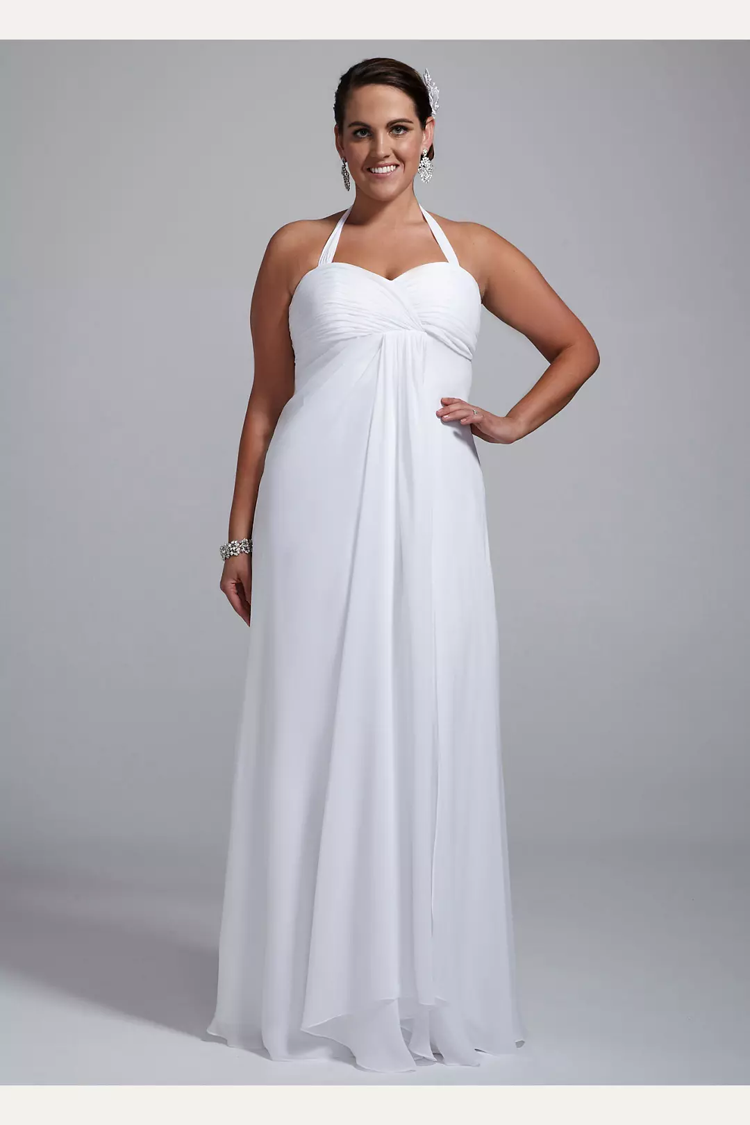Halter Chiffon A-Line with Center Front Draping Image