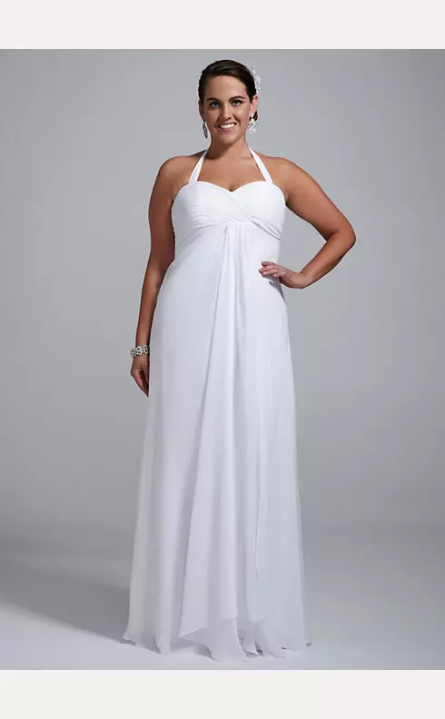 Halter Chiffon A-Line with Center Front Draping Image 1