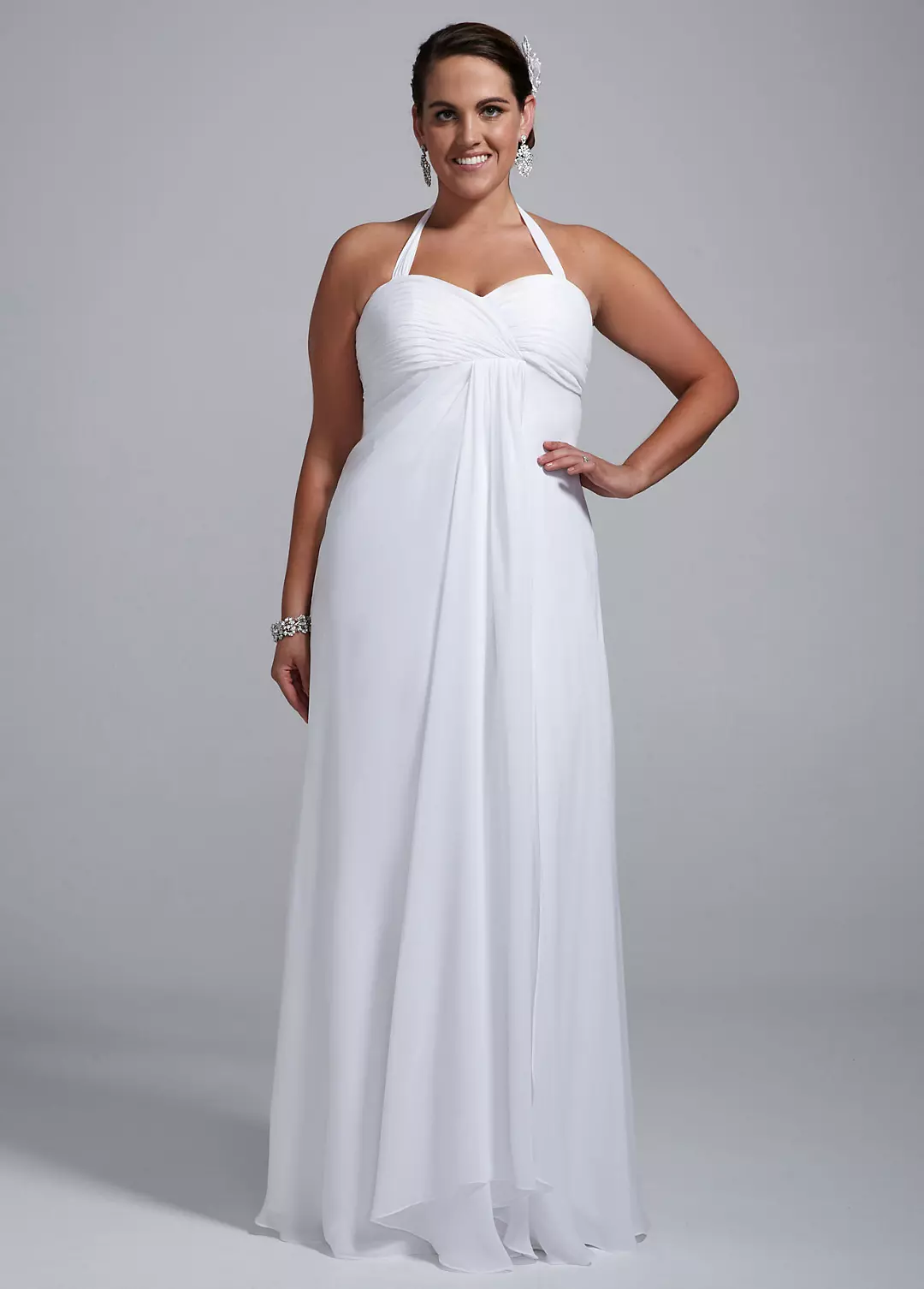 Halter Chiffon A-Line with Center Front Draping Image