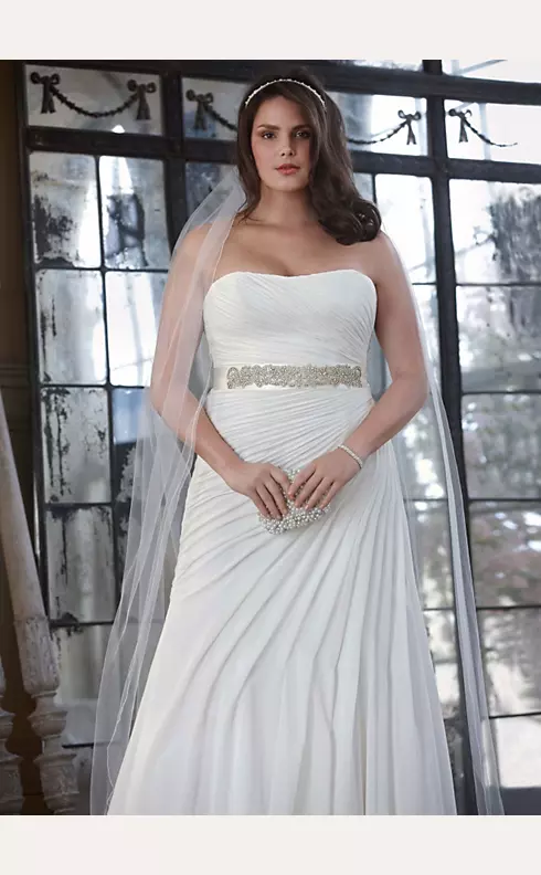 As-Is Chiffon Draped Plus Size Wedding Dress Image 1