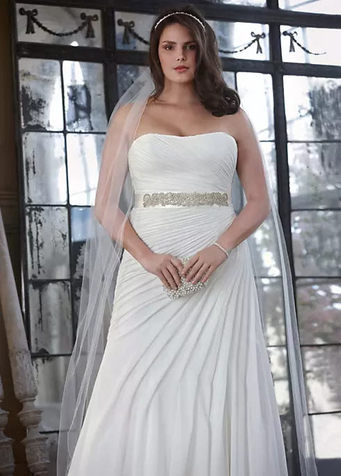 As-Is Chiffon Draped Plus Size Wedding Dress Image 1