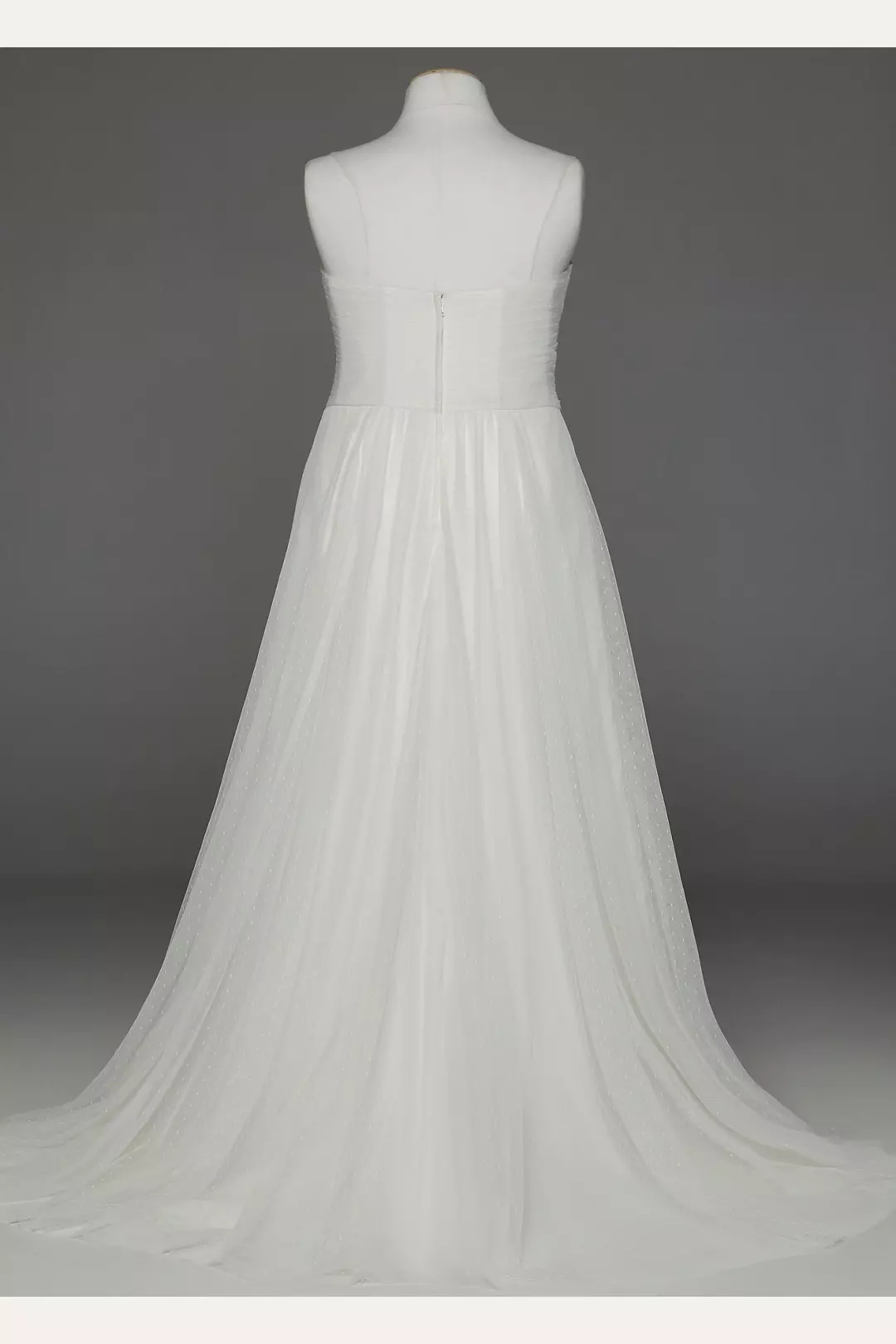 Dot Tulle Empire Waist Soft Wedding Gown Image 2
