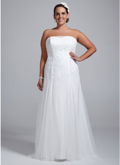 Soft Tulle Plus Size Wedding Dress with Lace | David's Bridal