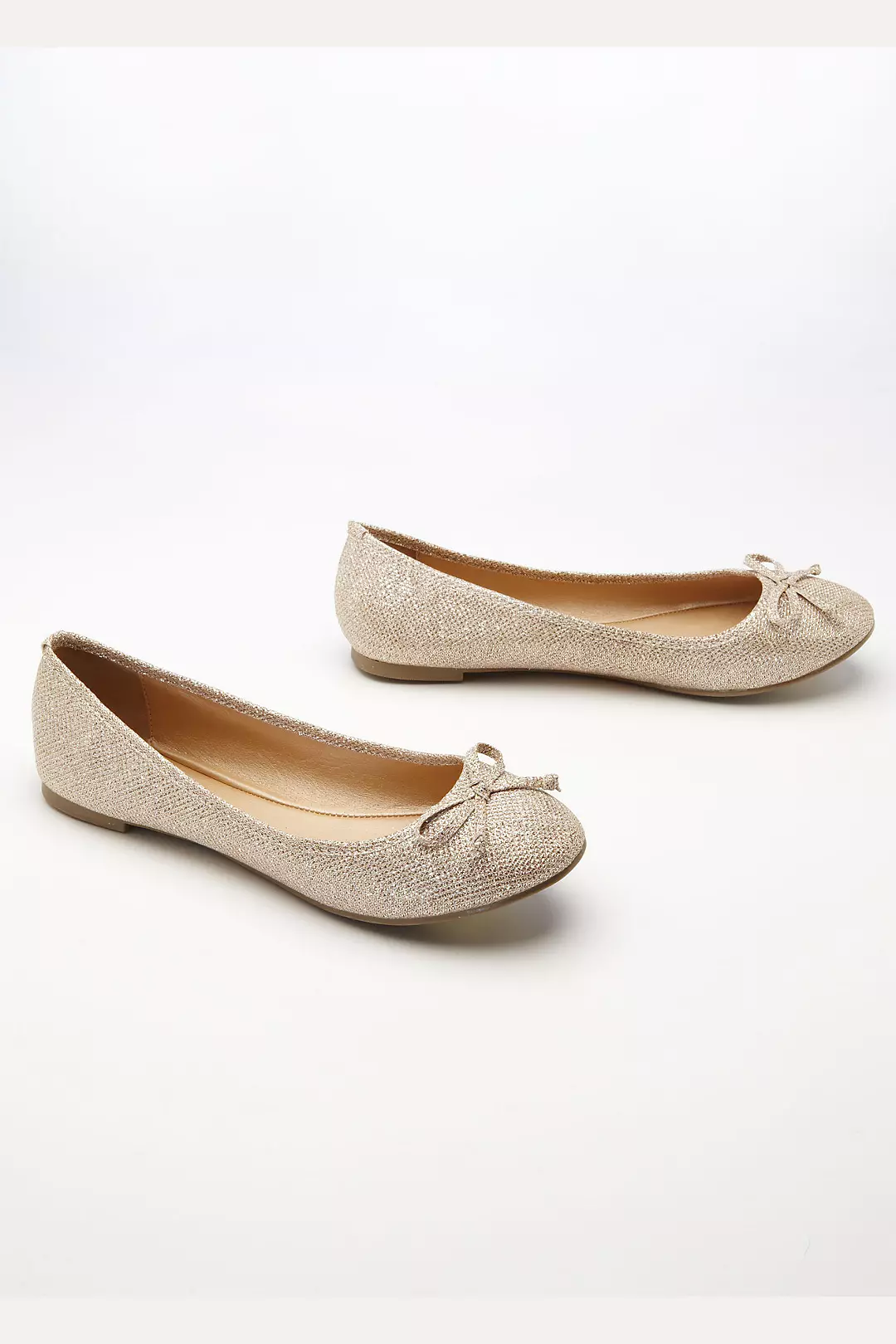 Glitter Ballet Flat with Bow Detail Image