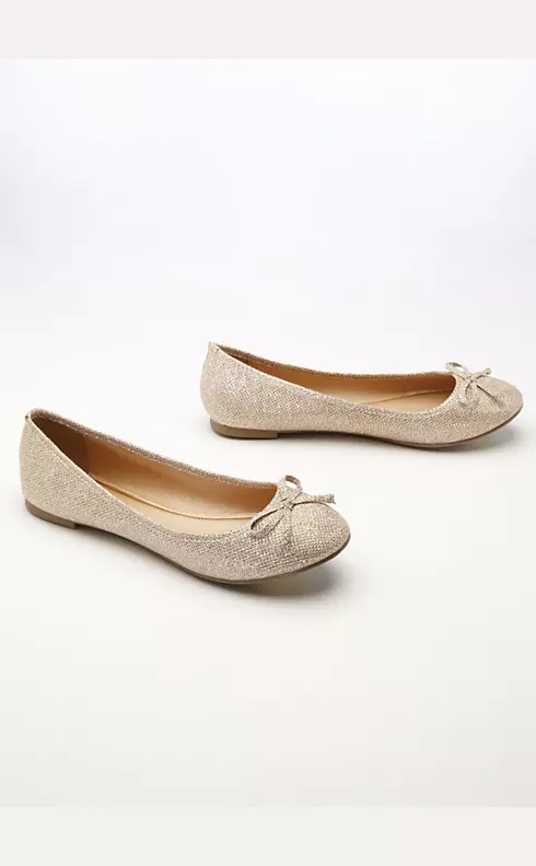 Glitter Ballet Flat with Bow Detail Image 1