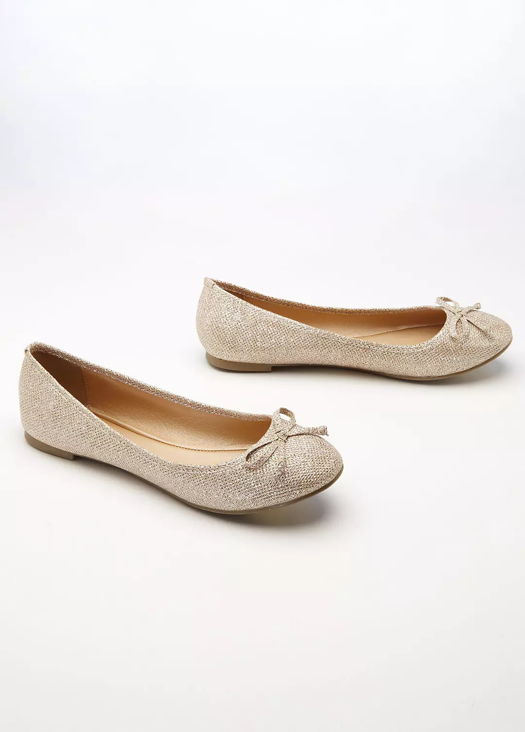 Glitter Ballet Flat with Bow Detail Image