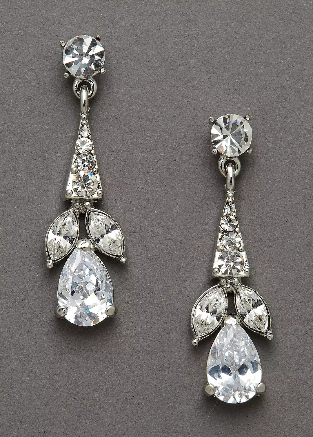 Crystal Earrings with Pear Shaped Stones Image