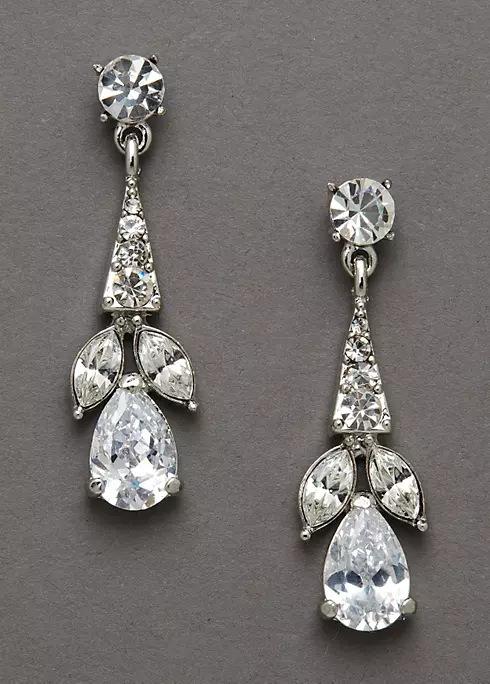 Crystal Earrings with Pear Shaped Stones Image 1