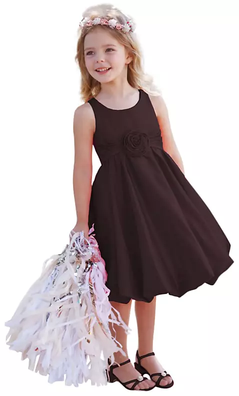 As-Is Satin Tank Bubble Dress with 3D Flower Image 1