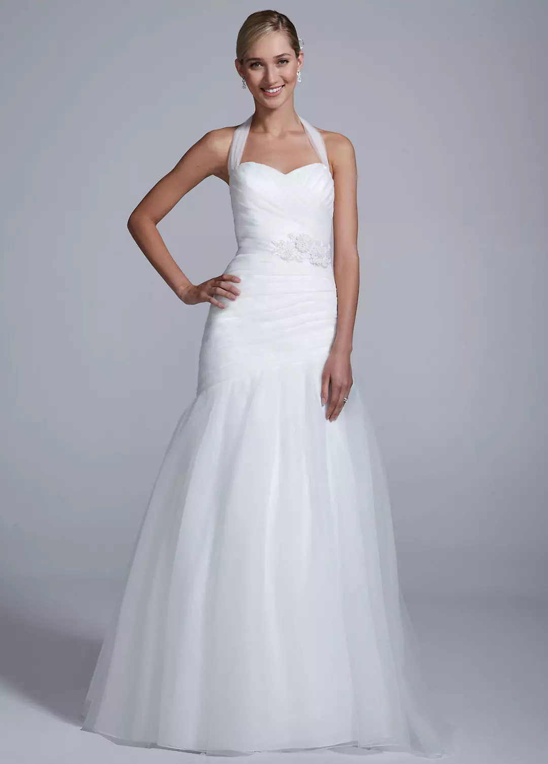 Tulle Fit and Flare Gown with Pleated Bodice Image