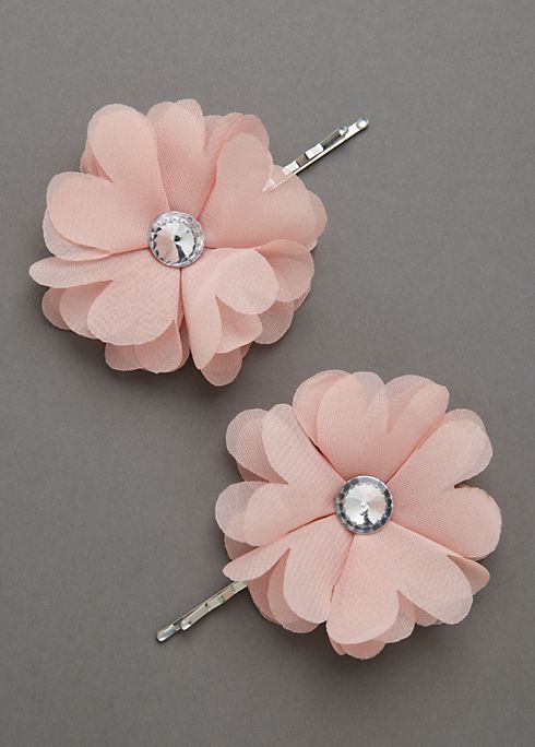 Fabric Floral Design Bobby Pins Image