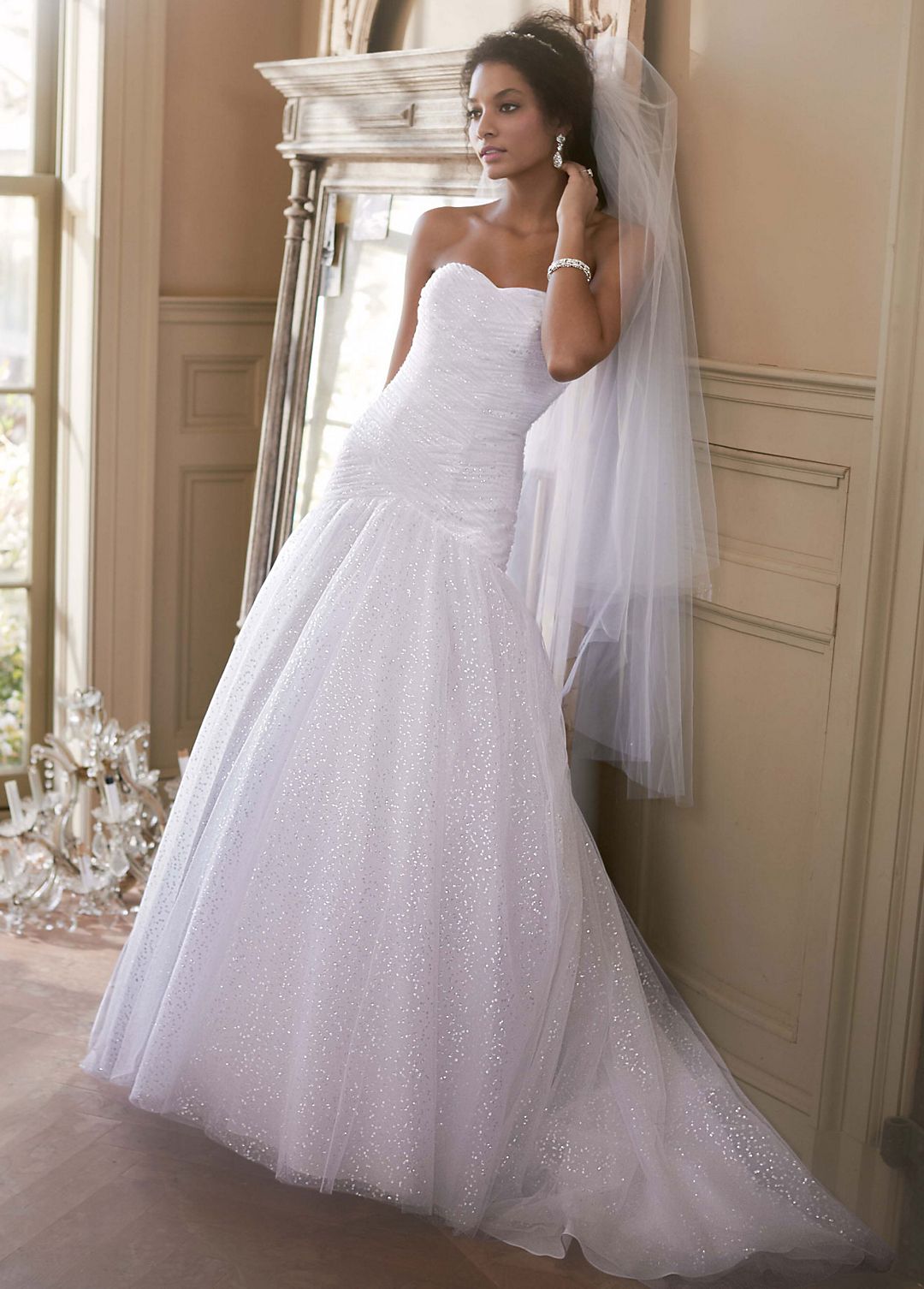 Sweetheart Sequin Tulle Ball Gown with Corset Back Image 3
