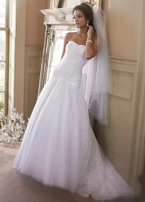 Sweetheart Sequin Tulle Ball Gown with Corset Back Image 1