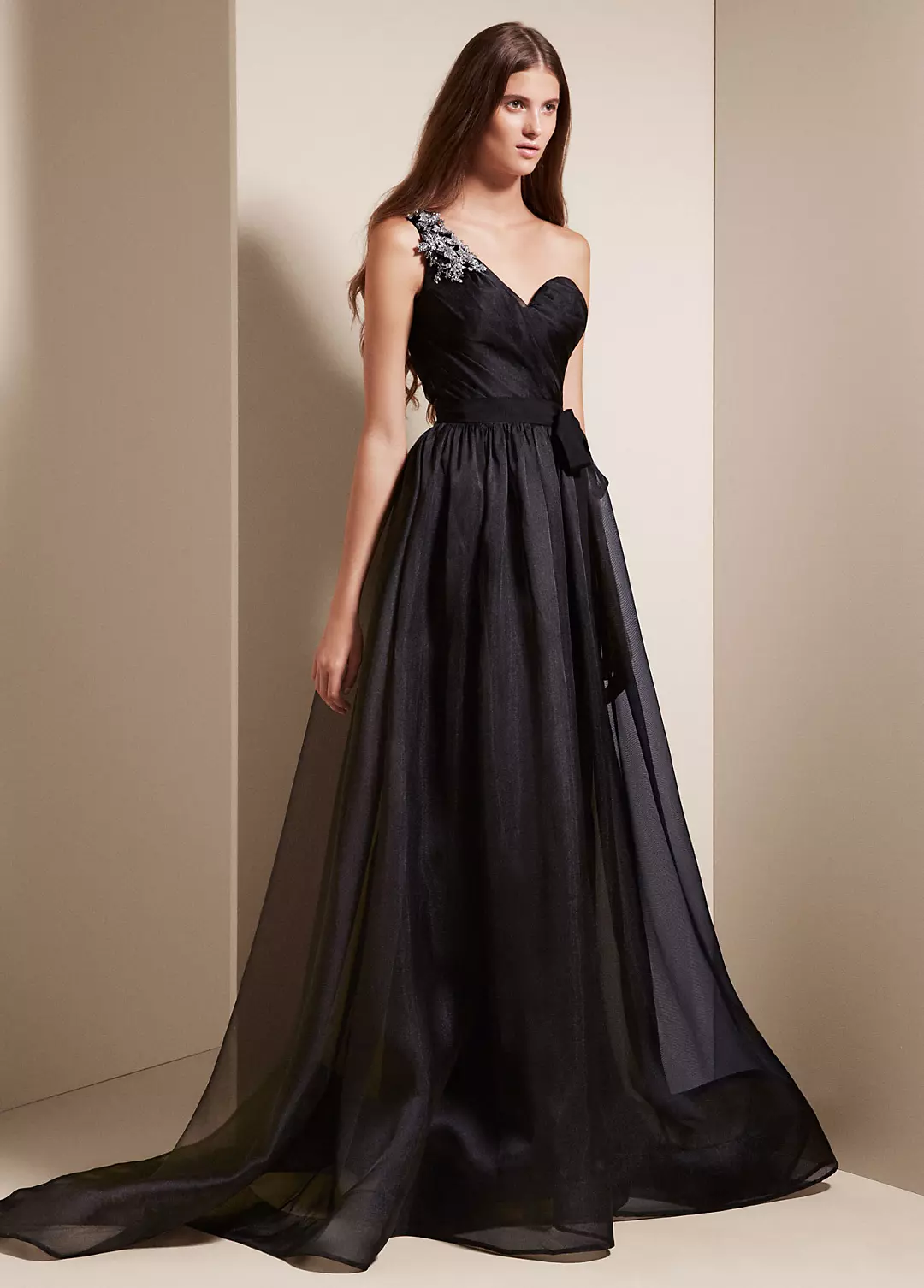 One Shoulder Draped Corset Garza Gown Image