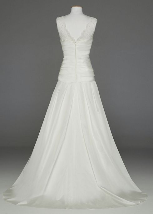 Taffeta Wedding Dress with Illusion Lace Neckline Image 2