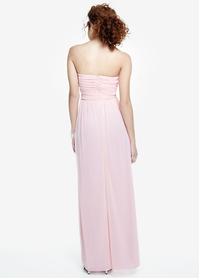 Strapless Chiffon Dress with Applique Detail Image 2