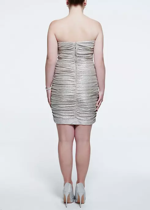 Strapless Metallic Foil Ruched Dress Image 2