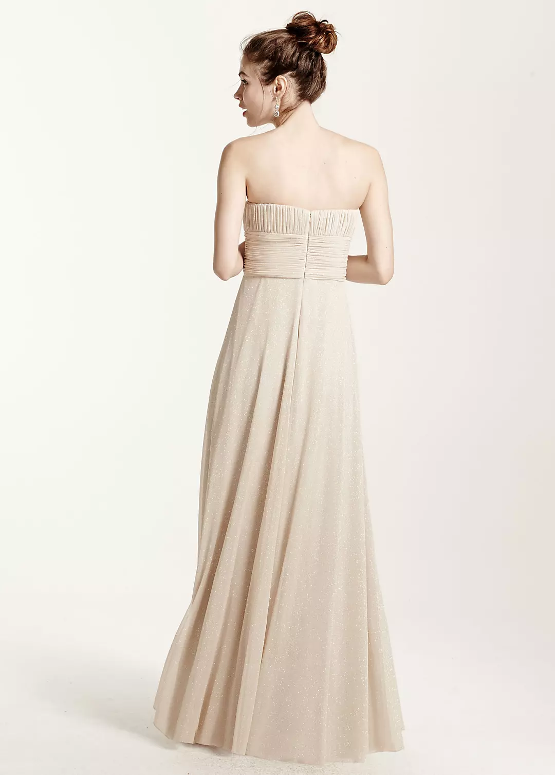 Strapless Glitter Jersey Dress with Shirred Bodice Image 2