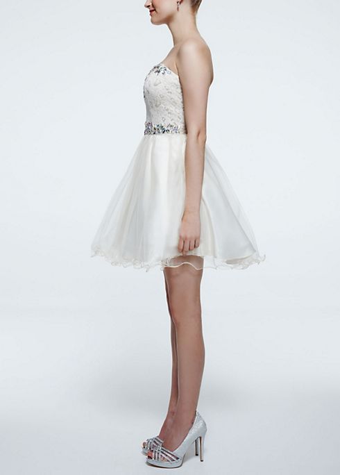 Beaded Sweetheart Neckline Dress with Tulle Skirt Image 3