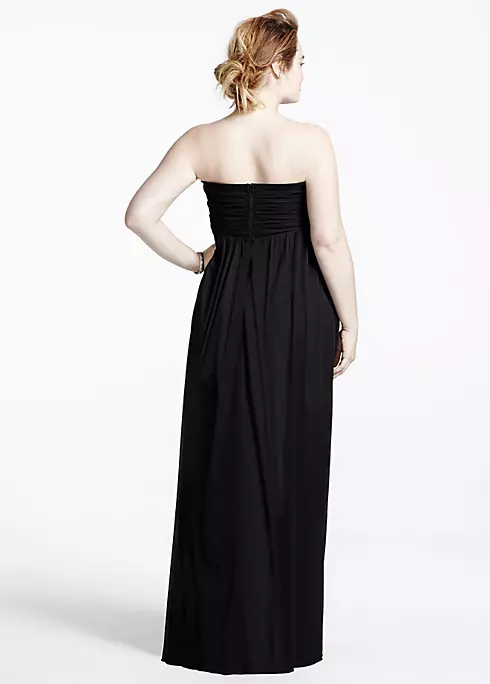 Strapless Prom Dress with Beading and Ruched Bust Image 2