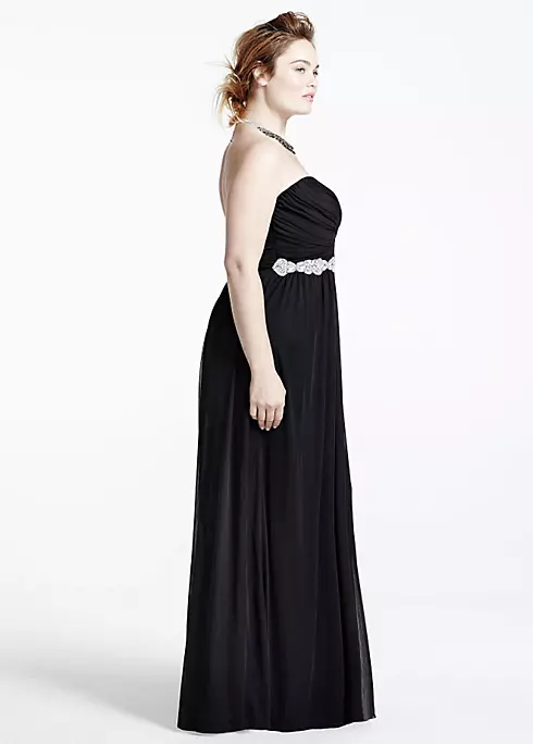 Strapless Prom Dress with Beading and Ruched Bust Image 3