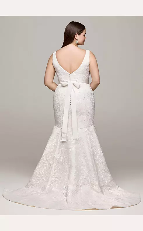 As-Is Lace and Deep V Neckline Wedding Dress  Image 2