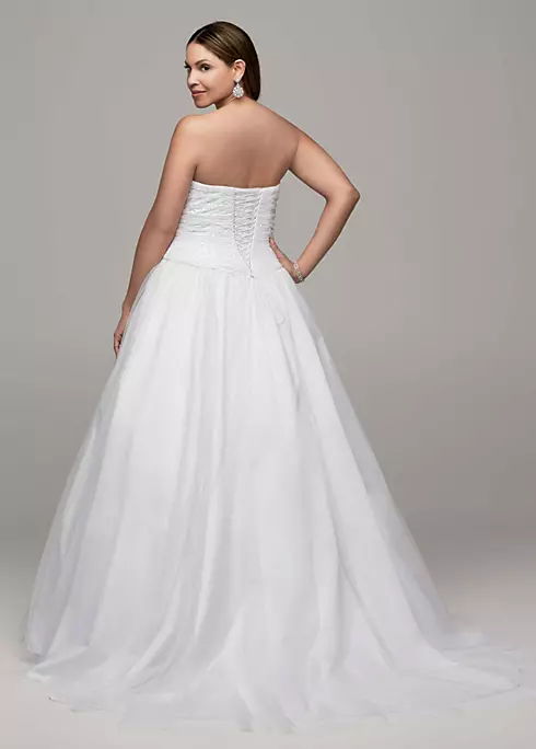 As-Is Ruched Corset Back Tulle Plus Wedding Dress Image 2
