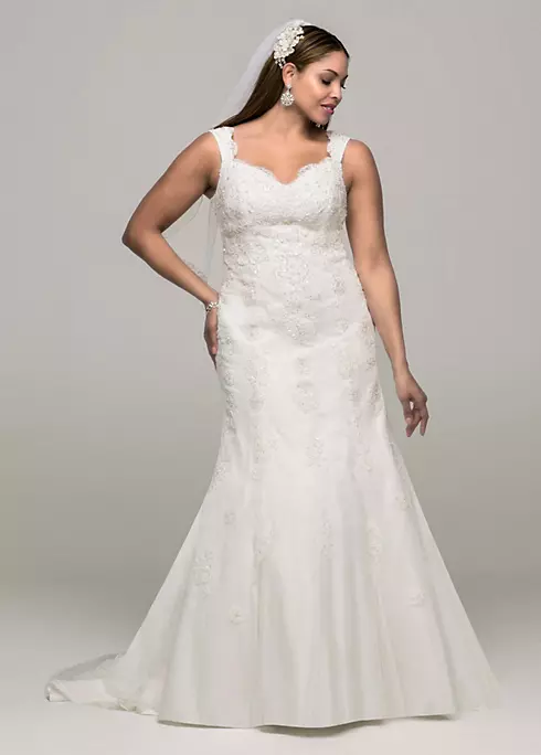 As-Is Tank Lace Plus Size Wedding Dress with Tulle Image 1