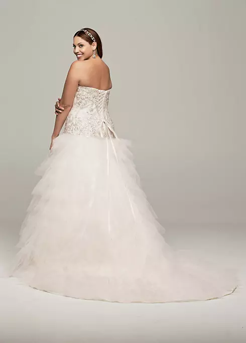 Strapless Tulle Ball Gown with Ruffled Skirt Image 2